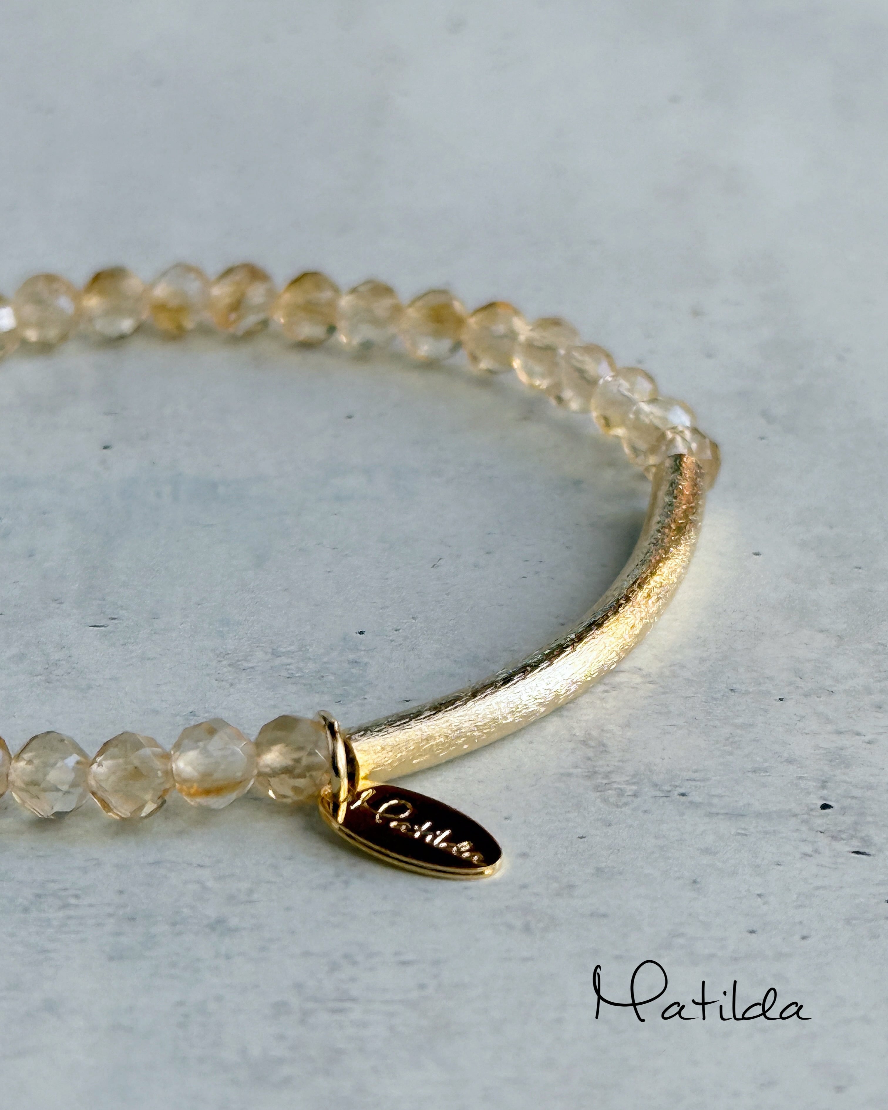 【再販】Tube & stone bracelet(シトリン)