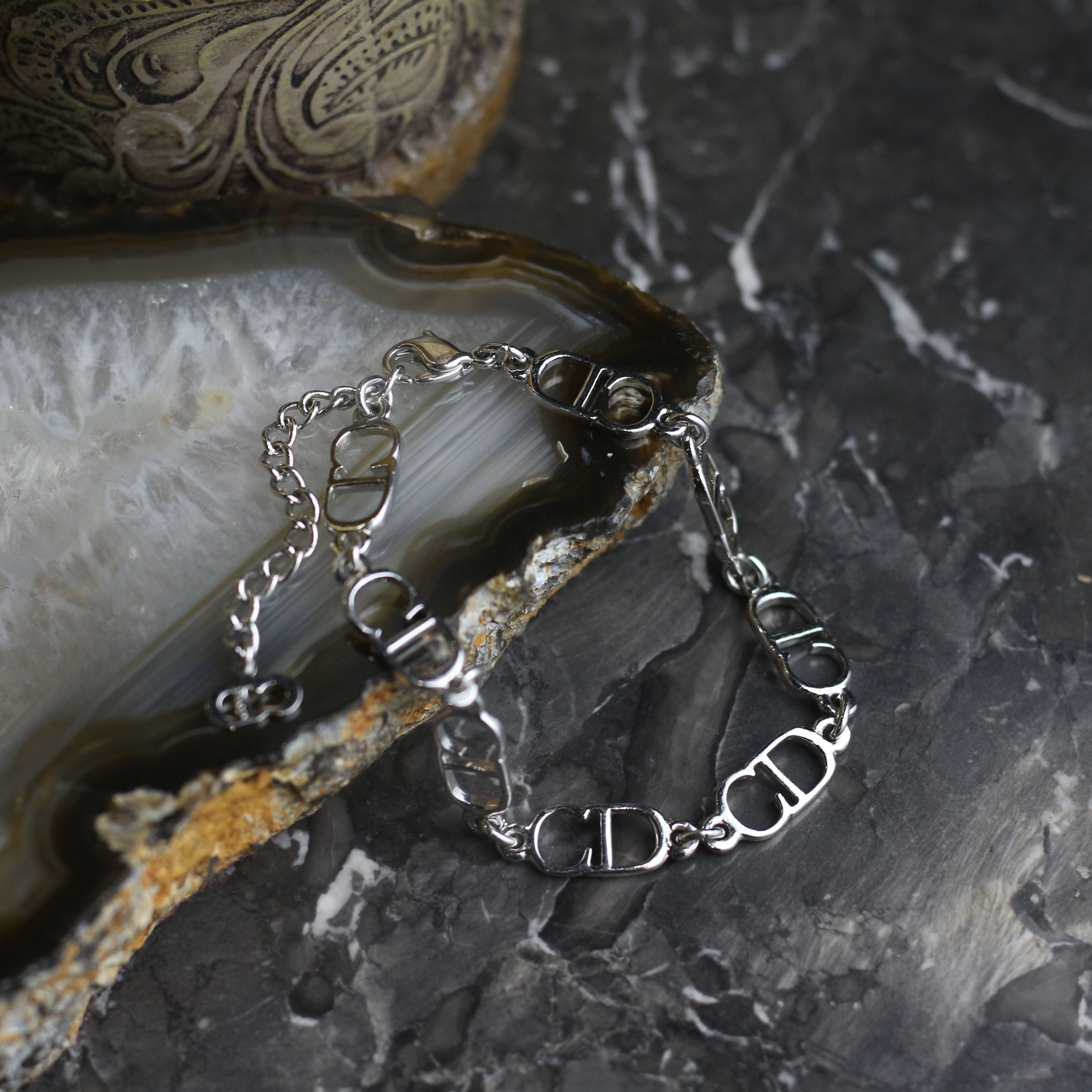 vintage Christian Dior ディオール チェーンブレスレット Christian Dior CD LOGO MANIA DESIGN CHAIN BRACELET