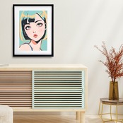 Bob Girl Ⅸ｜透明感あるパステルグリーン女性アートポスター｜モダンで爽やかな空間に最適｜高品質プリント｜A2ポスター