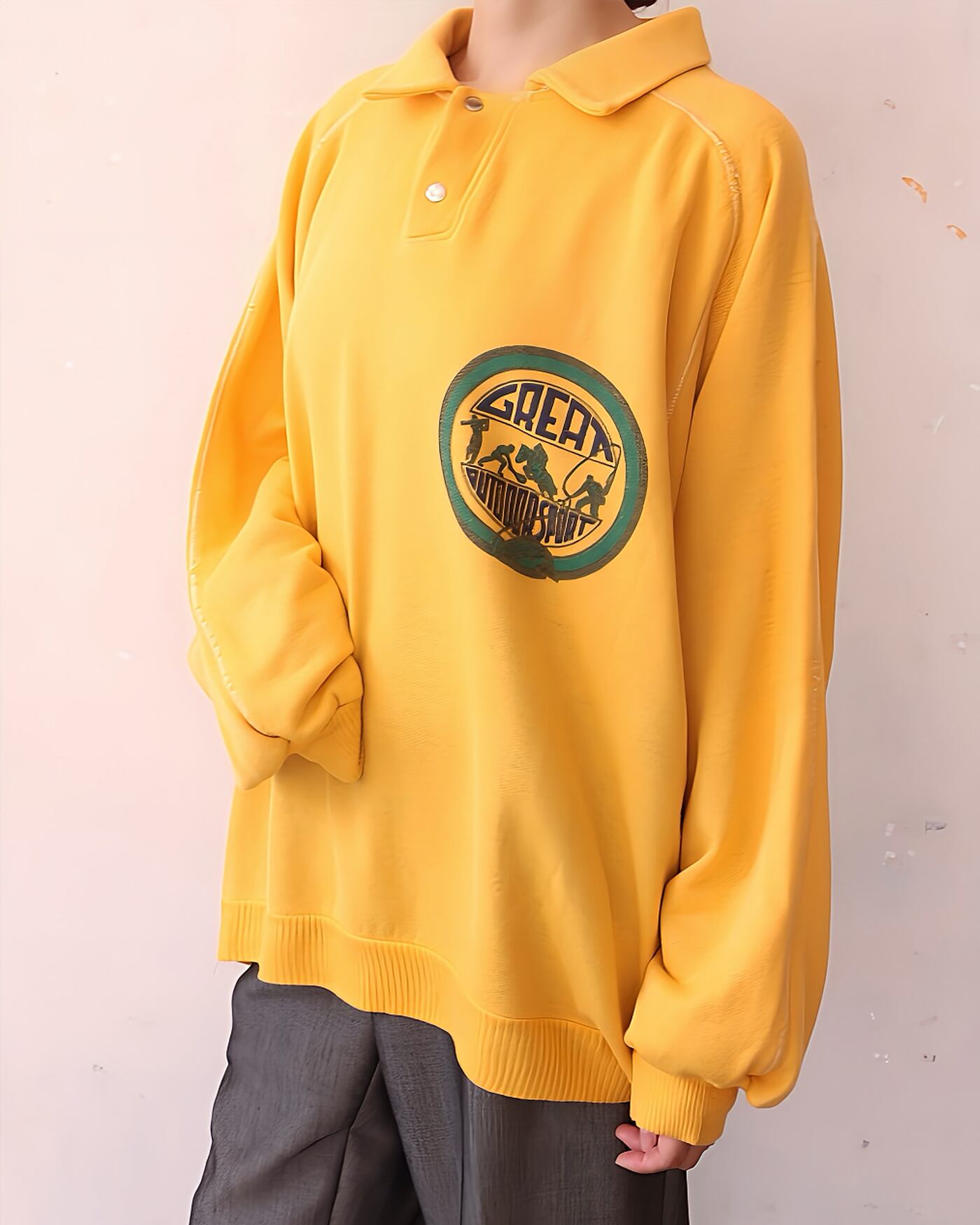 80-90s euro sports long sleeve polo