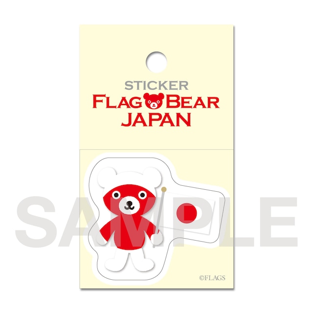 FLAG BEAR STICKER ＜JAPAN＞ 日本 （小（S））