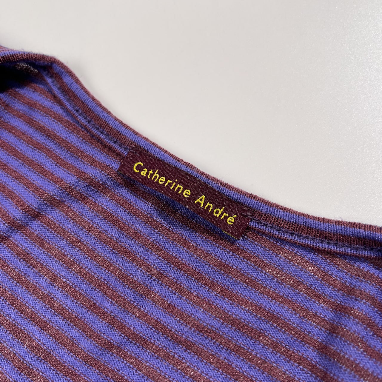 CATHERINE ANDRE カトリーヌアンドレ ジャガード ノースリーブ ニット タンクトップ サイズ L /パープル系/フランス製
