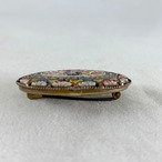 ブローチ マイクロモザイク花模様 オーバル　ミックスカラー　花園 19acj5-2