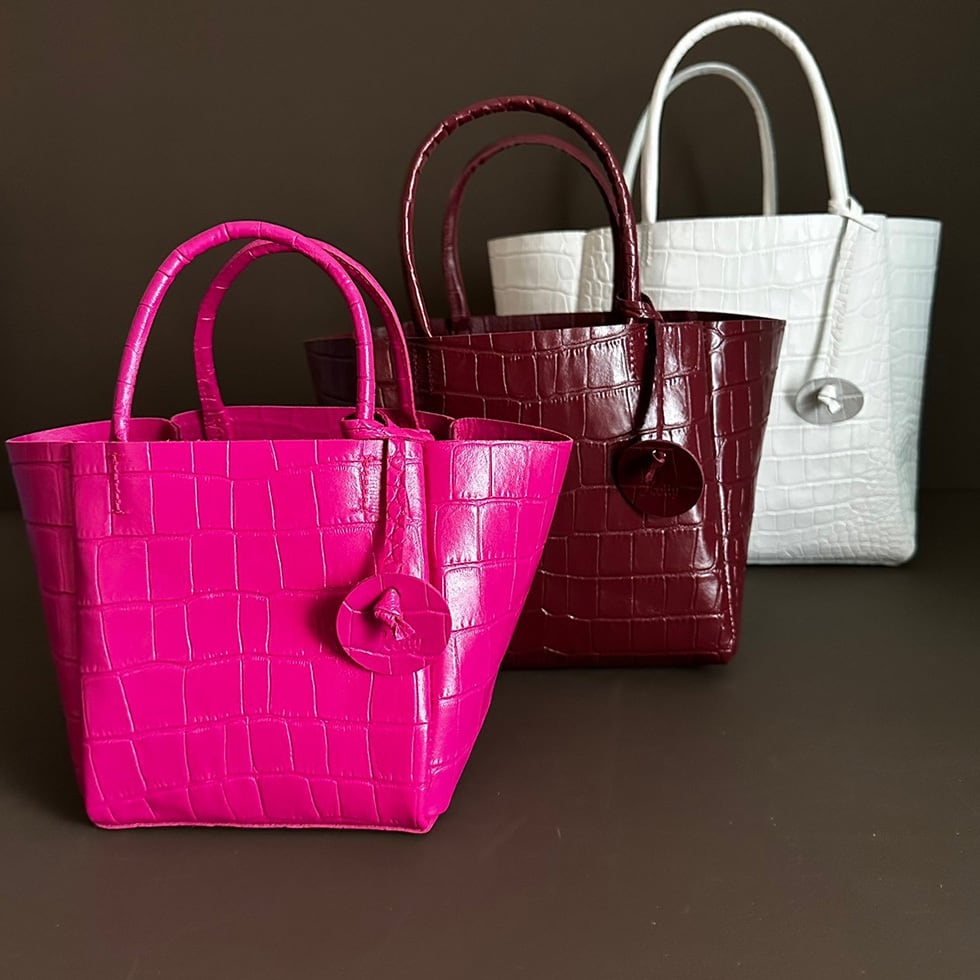 kotty トートバッグ MM クロコ型押しレザー | kotty