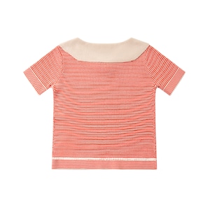 【即納/送料無料】ラスト1点4-5y / knit planet/Chic collared top/Red