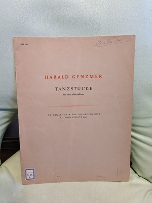 TANZSTÜCKE【著者：HARALD GENZMER】出版社：EDITION SCHOTT 1963年