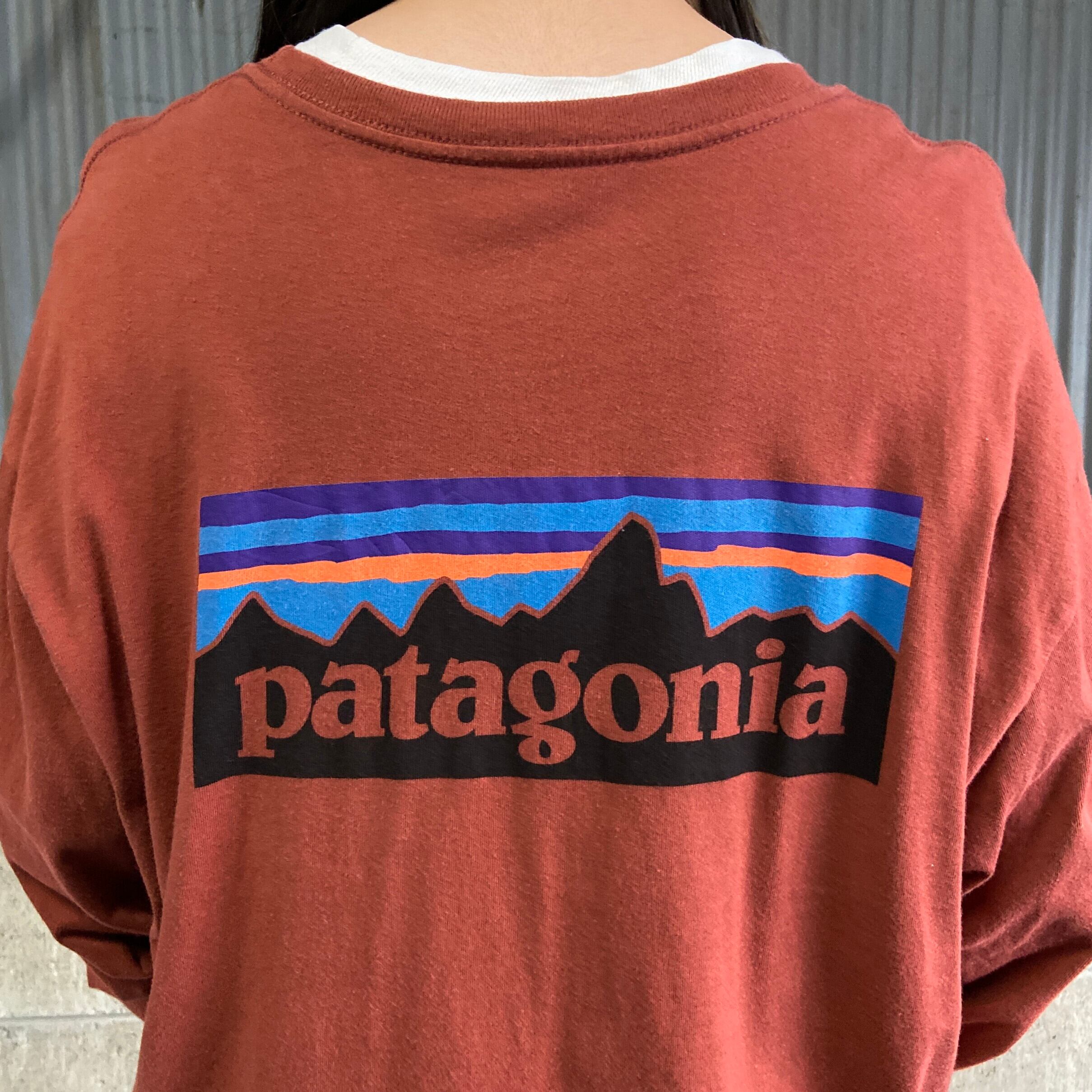 USA製 patagonia パタゴニア 胸ロゴ バックプリント ロングTシャツ 