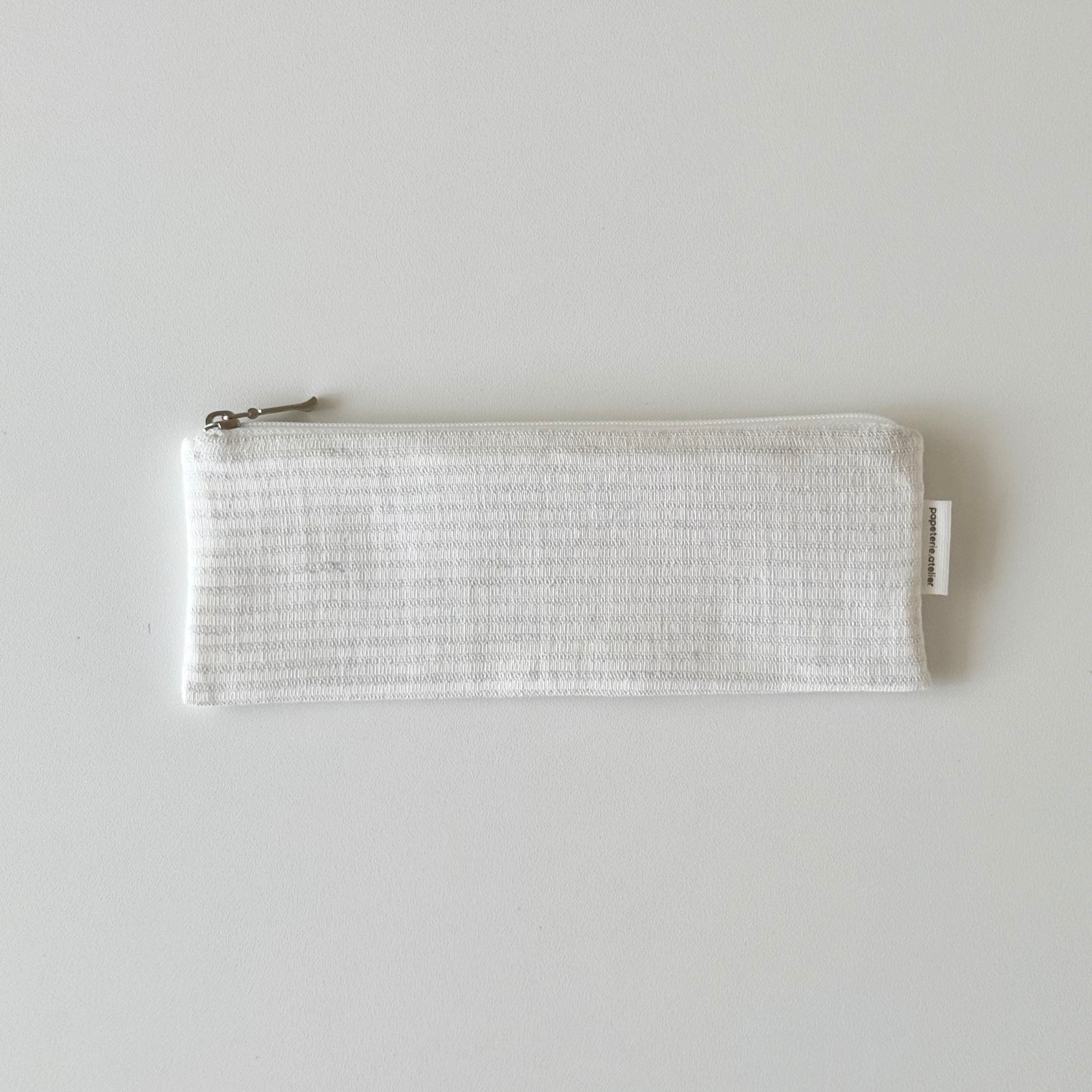 ★予約 papeterie.atelier 〔pencil case -blue strips-〕