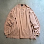 CLUB ROOM ヘンリーネック コットンニット 薄手 ベージュ XL 古着