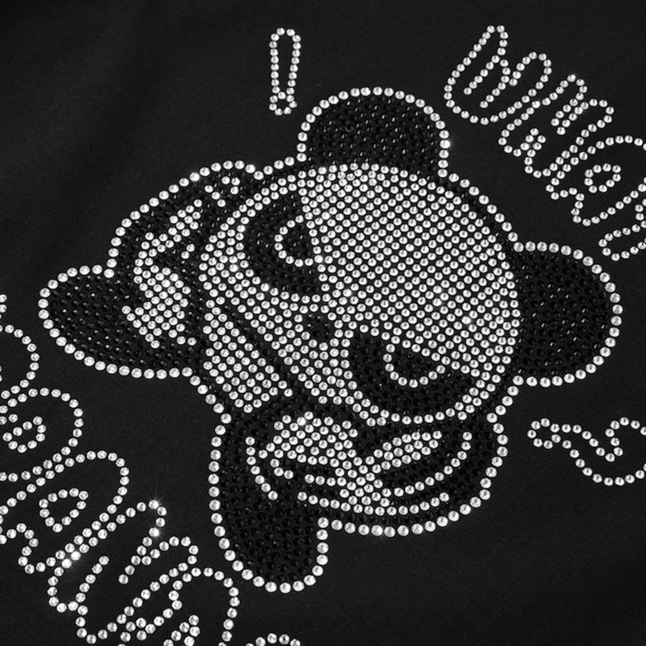 【HIPANDA ハイパンダ】レディース Tシャツ WOMEN’S WHAT'S HIPANDA RHINESTONE T-SHIRT / WHITE・BLACK