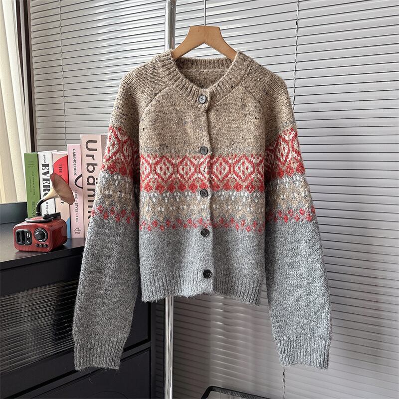 【outer】クルーネックニットカーデ M20285