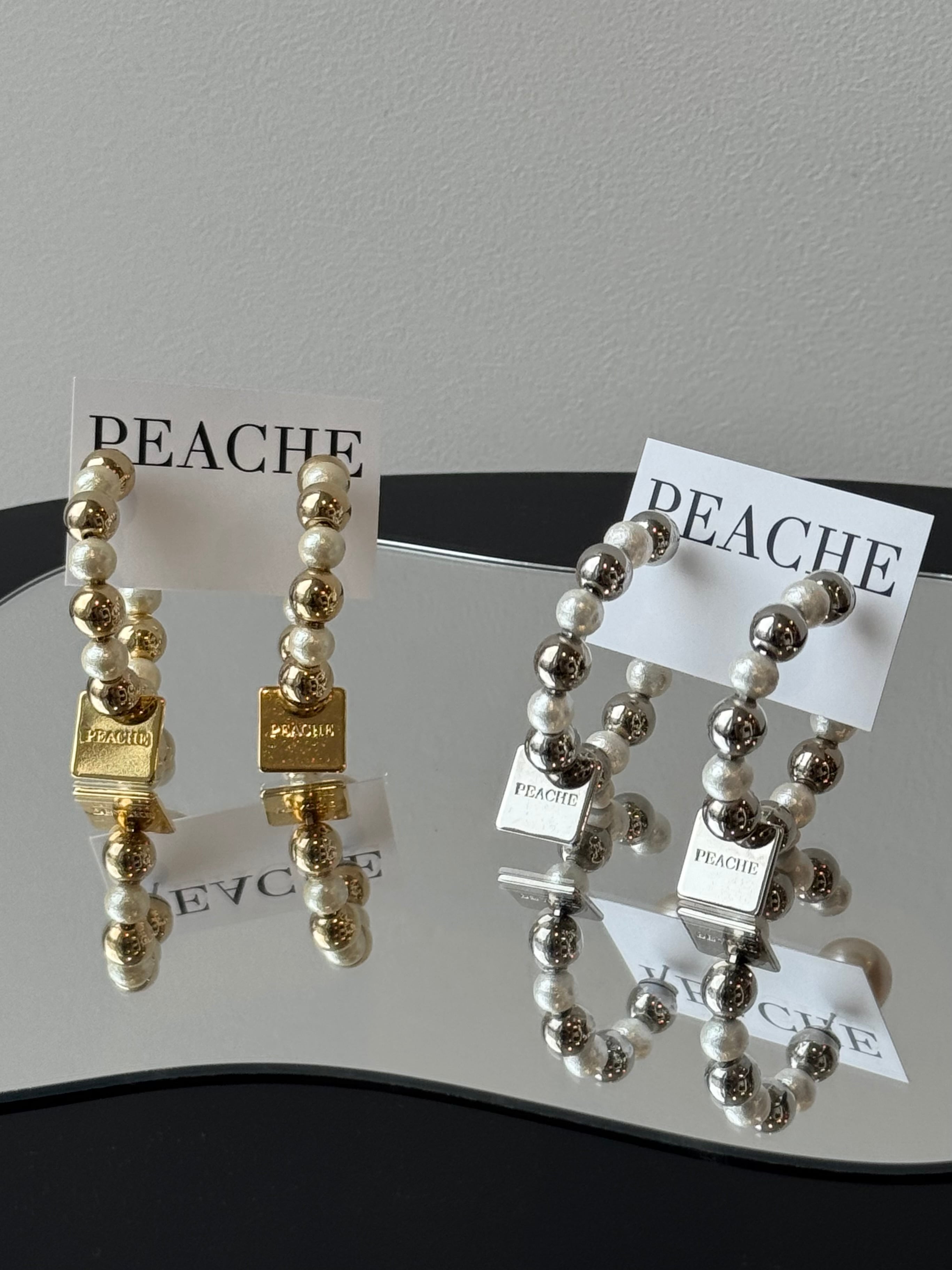 half hoop cotton pearl metal mix sand