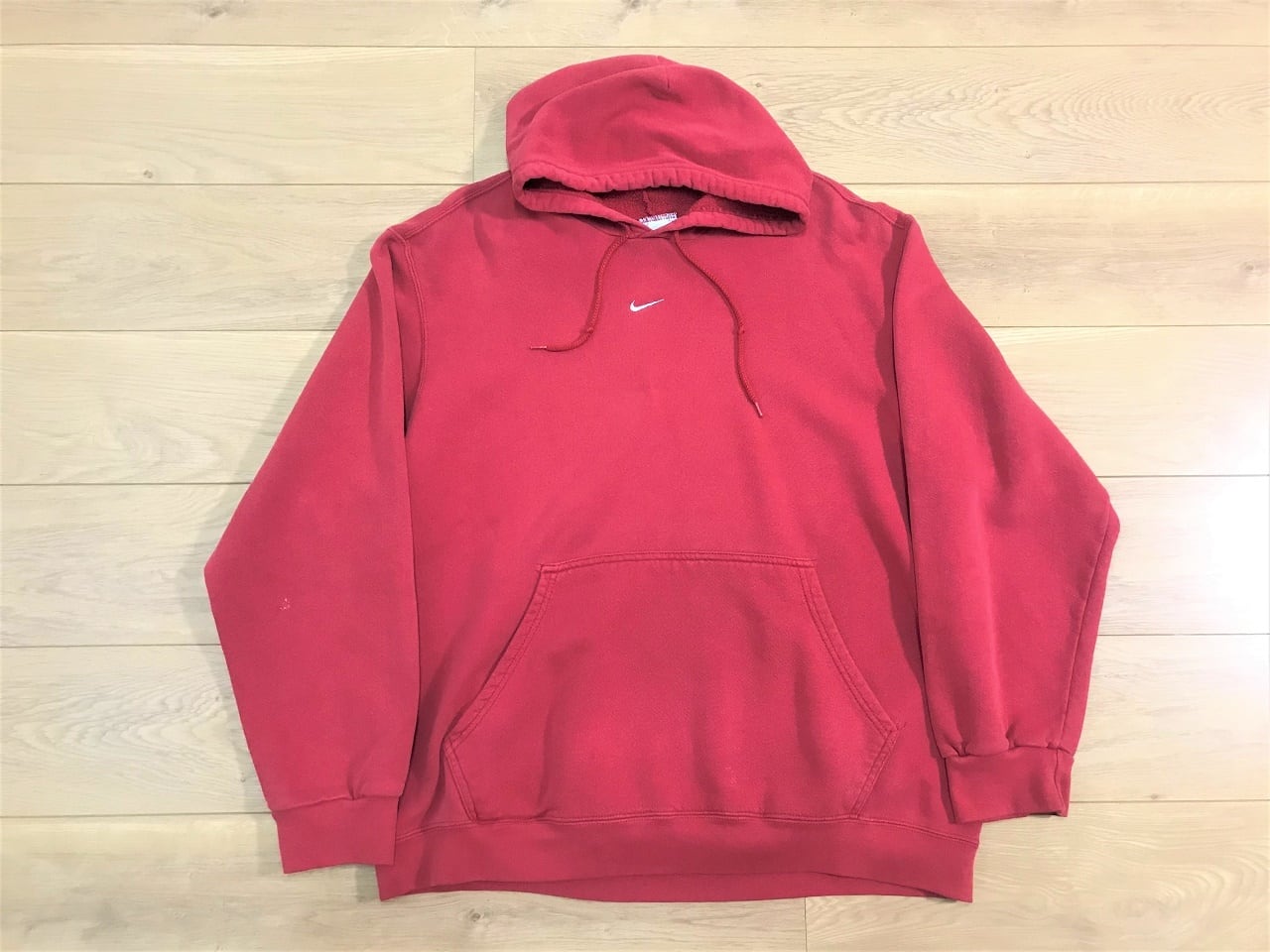 90~2000s NIKE small swoosh hoodie RED