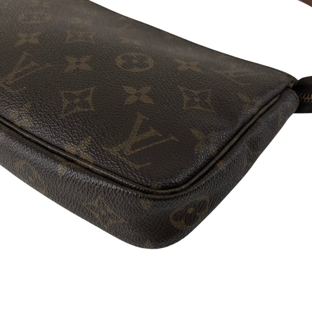 LOUIS VUITTON ルイヴィトン アクセソワール モノグラム ハンドバッグ ブラウン レザー ミニバッグ vintage ヴィンテージ オールド kuv8xs
