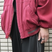 Argyle switching designsilk blouson