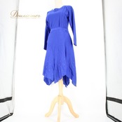 社交ダンス 衣装 上下セット ツーピース レッスンウェア パーティ衣装 オールシーズン U:NA ユーナ 青 ブルー系 無地 シンプル 長袖 ラインストーン付き 伸縮性 ファスナー仕様 レディース 洗濯可 吸水速乾 デイリーウェア スポーツウェア おしゃれ おすすめ社交ダンス衣装 通販