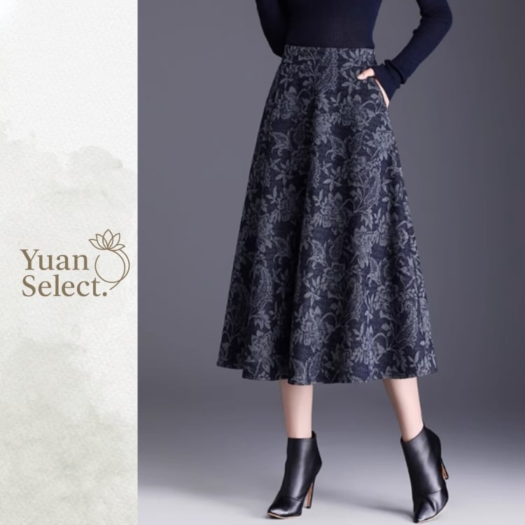 ジャカードフレア　ロングスカート　YS00110