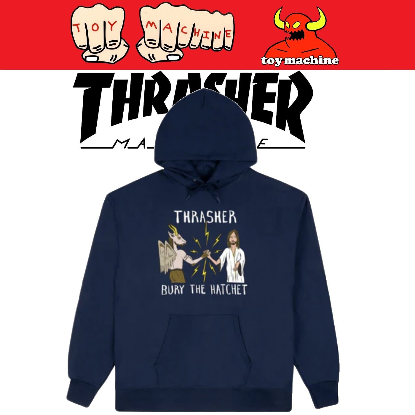 TOYMACHINE x THRASHER 】B.T.H SWEAT PARKA トイマシーン