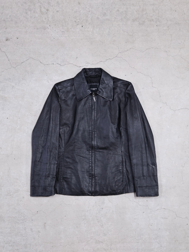 grey racing leather jacket