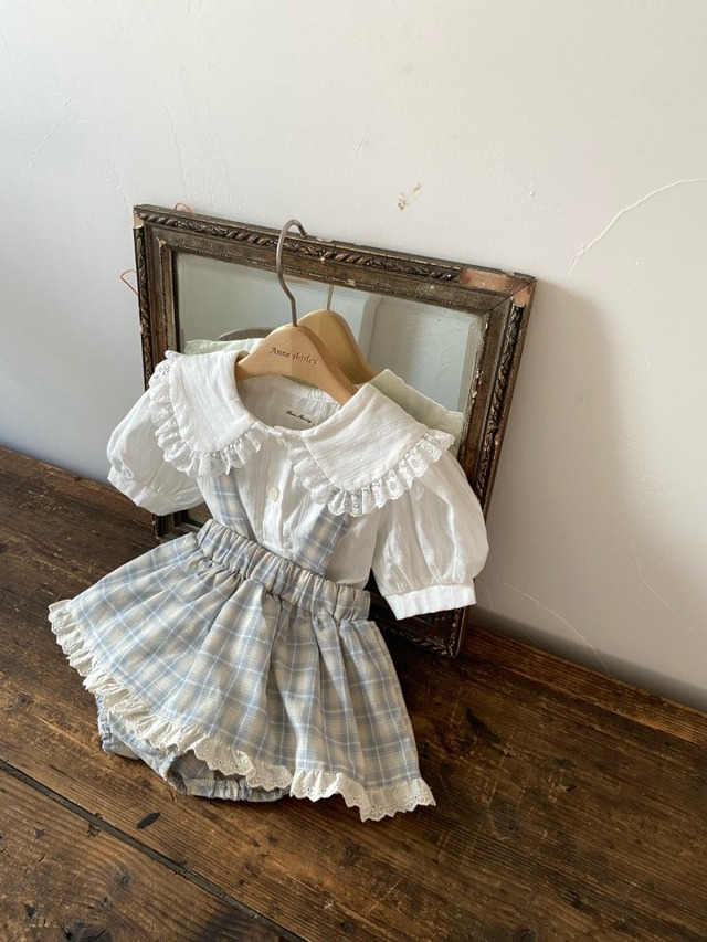 【即納】ANNESHIRLEY サマーサスペンダーブルマ　水色