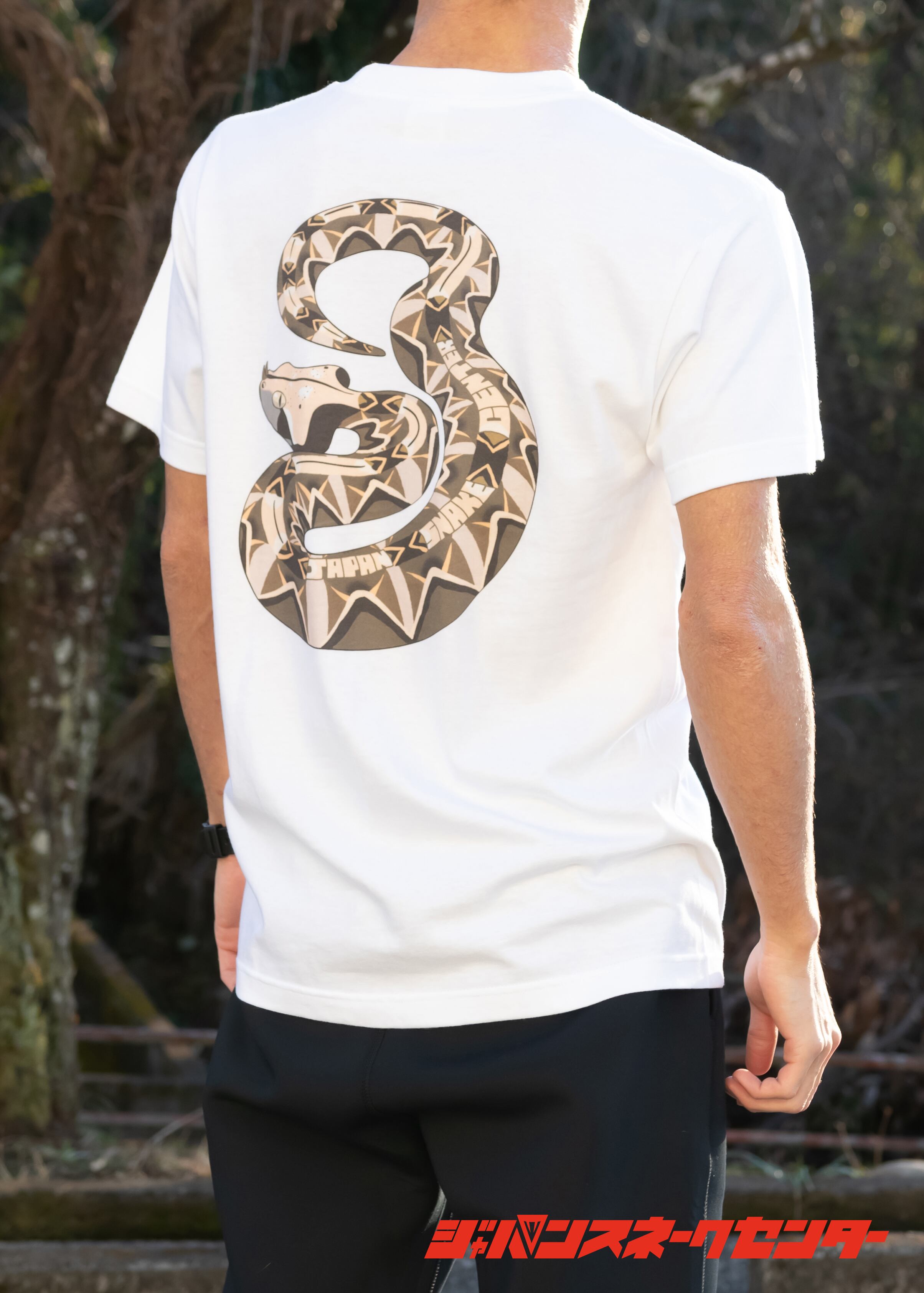 ガボンアダー バックイラストt White ジャパン スネークセンター Jsc ガボンアダー バックイラストt White ジャパン スネークセンター Jsc