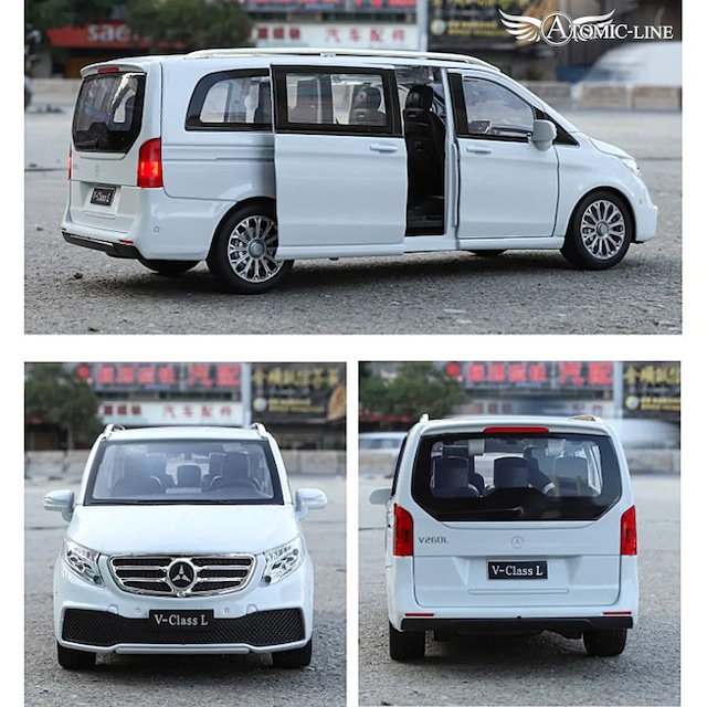メルセデス ベンツ Ｖ-CLASS ミニカー 1/24 全2色 ライト点灯 エンジンサウンド 合金モデル ジオラマ