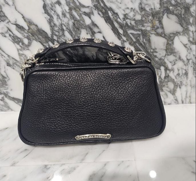 CHROME HEARTS クロムハーツ THE NIGHT Cross Chain Leather Hand Bag