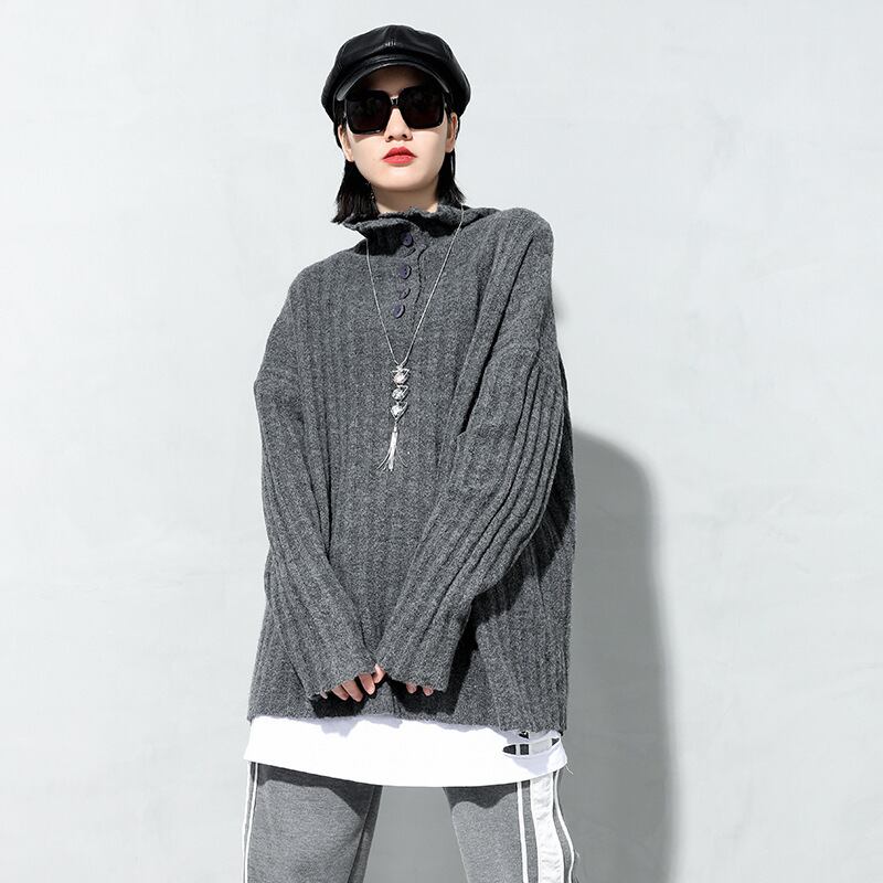 【新作】【送料無料】 AliExpressクロスボーダー2020冬新しいハイネック無地ストレッチセーターパーソナリティルーズラージサイズトップ725-アリババ 大きめサイズ ウィンター 冬物 ソリッドカラー 162rolker1780754634