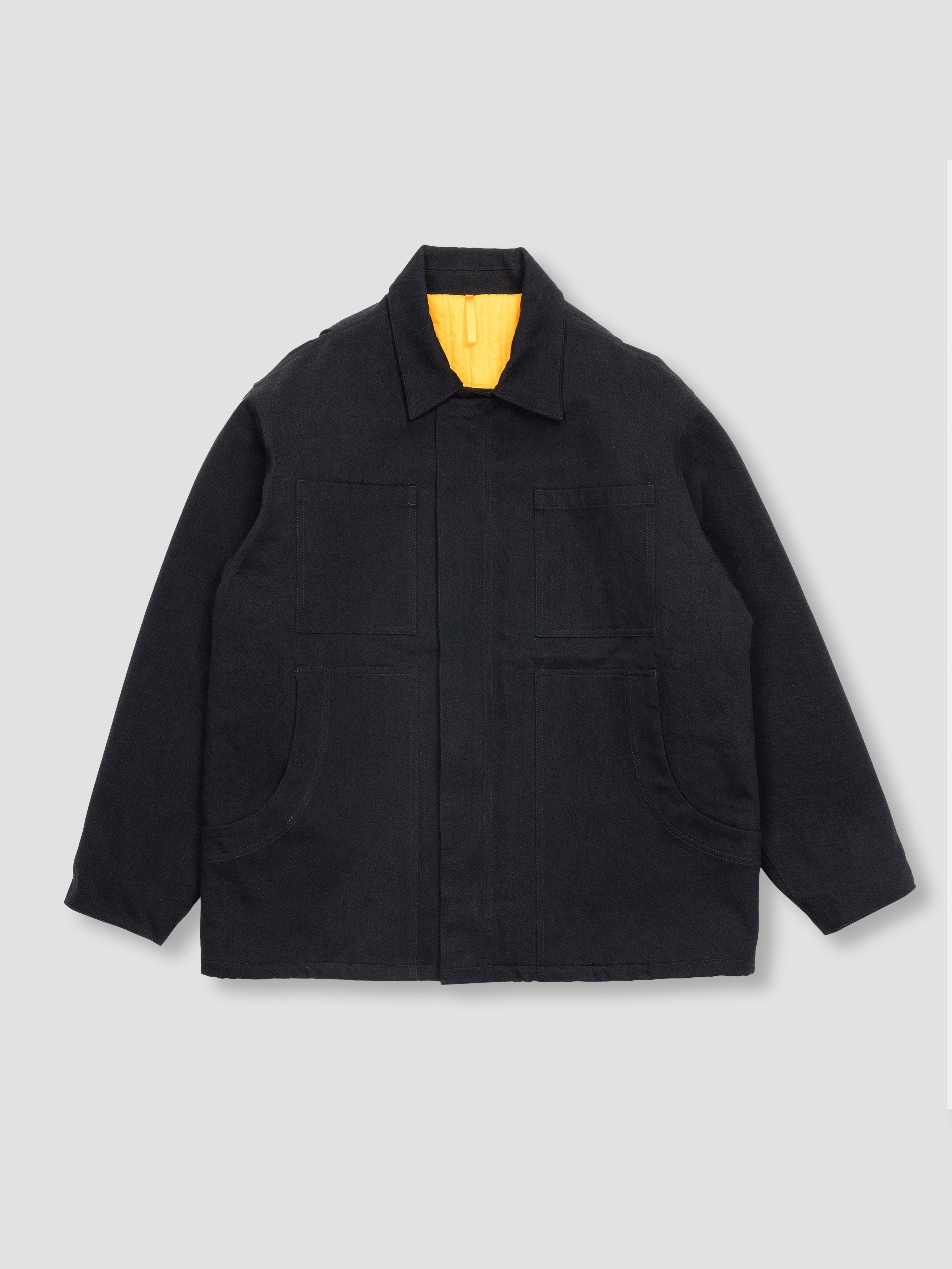MAN-TLE Jebok Coat All Black Denim R19J1 | BEST PACKING STORE
