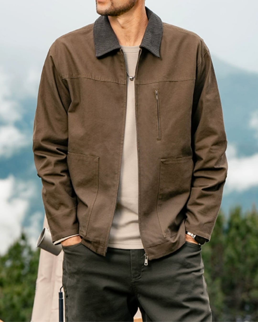 レトロ ジップアップジャケット 4色 E0170