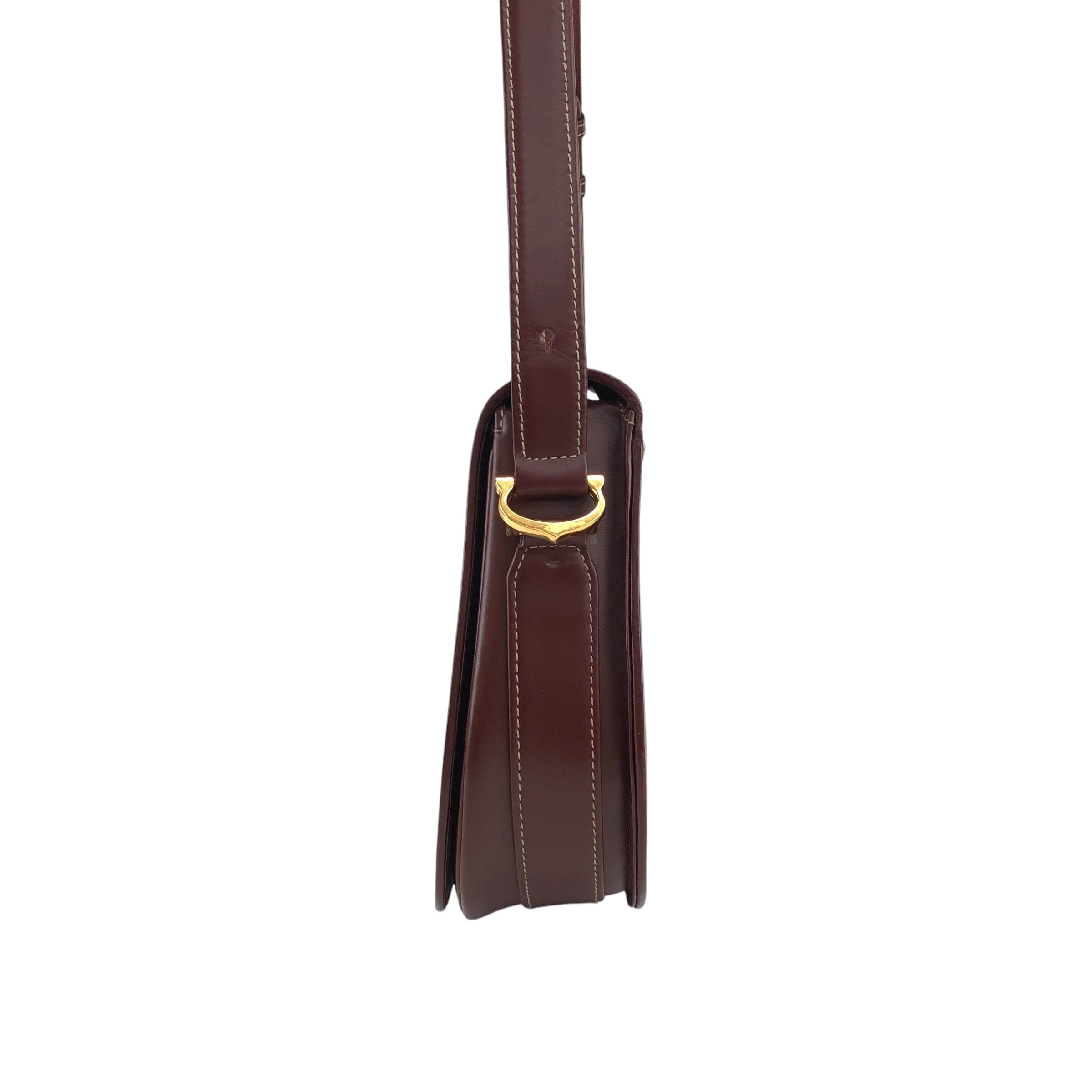 Cartier カルティエ ロゴ ショルダーバッグ ボルドー フラップ vintage