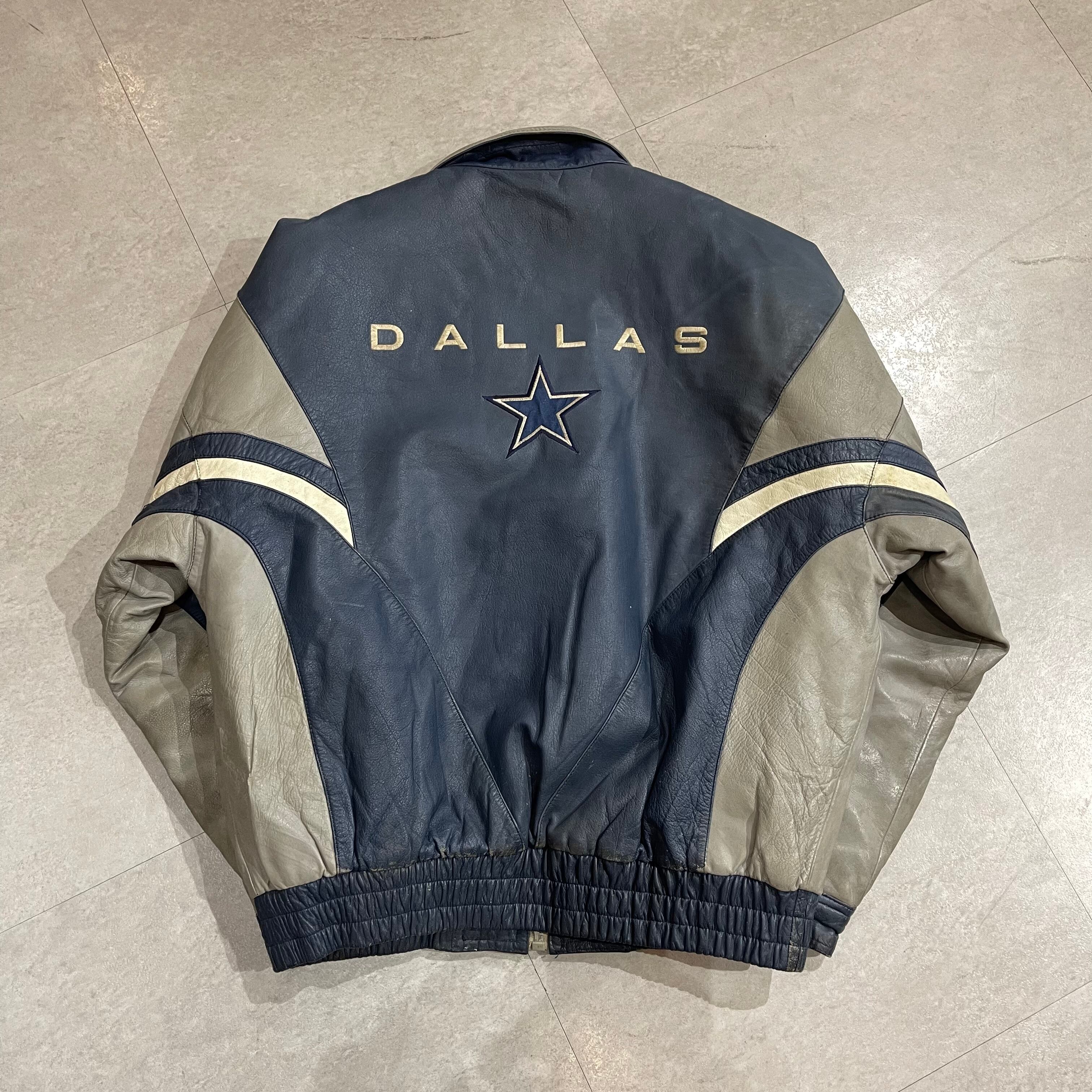 90年代 LOGO ATHLETIC NFA DALLAS COWBOYS ダラス カウボーイズ 袖革ウールスタジャン アワードジャケット バーシティジャケット メンズL ヴィンテージ /eaa415347