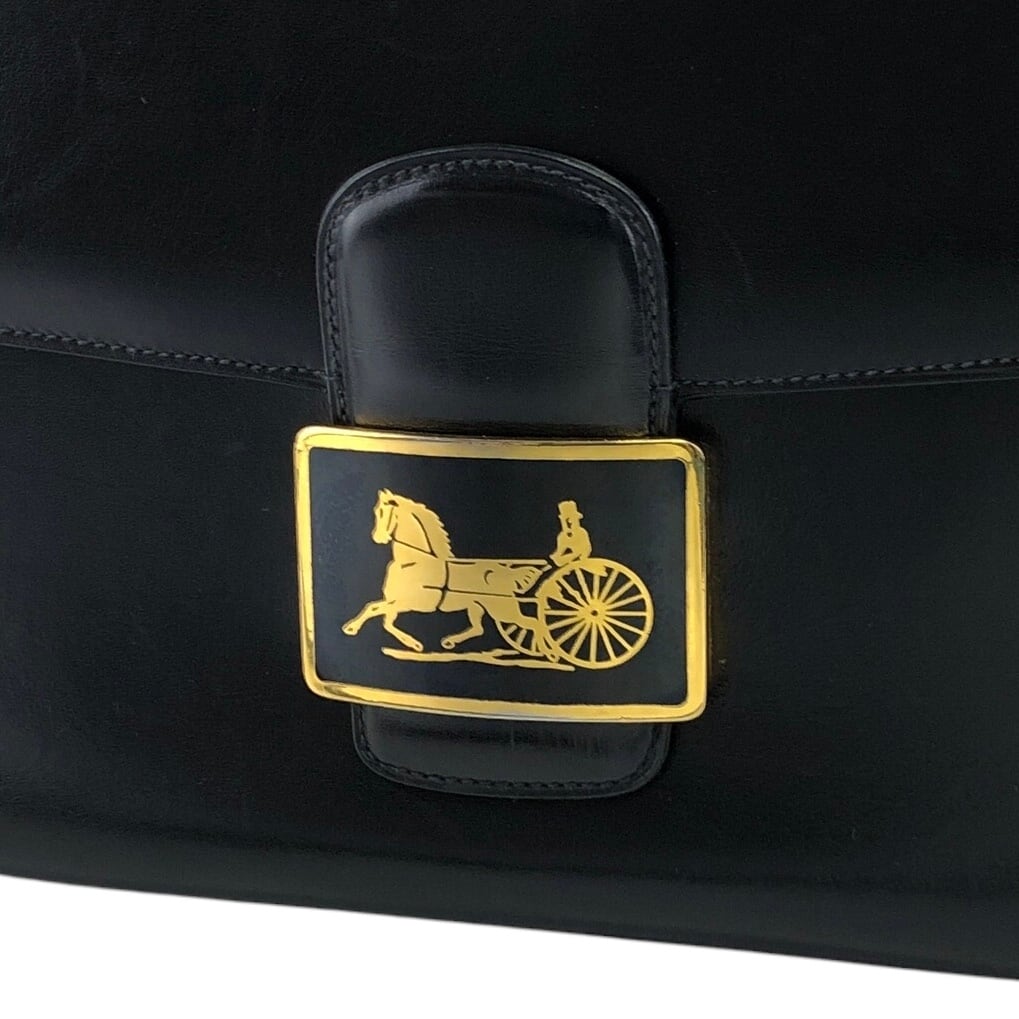 CELINE セリーヌ ホースキャリッジ 馬車金具 ホースビット レザー ショルダーバッグ ブラック CELINE セリーヌ 馬車 ホースキャリッジ レザー クロスボディ