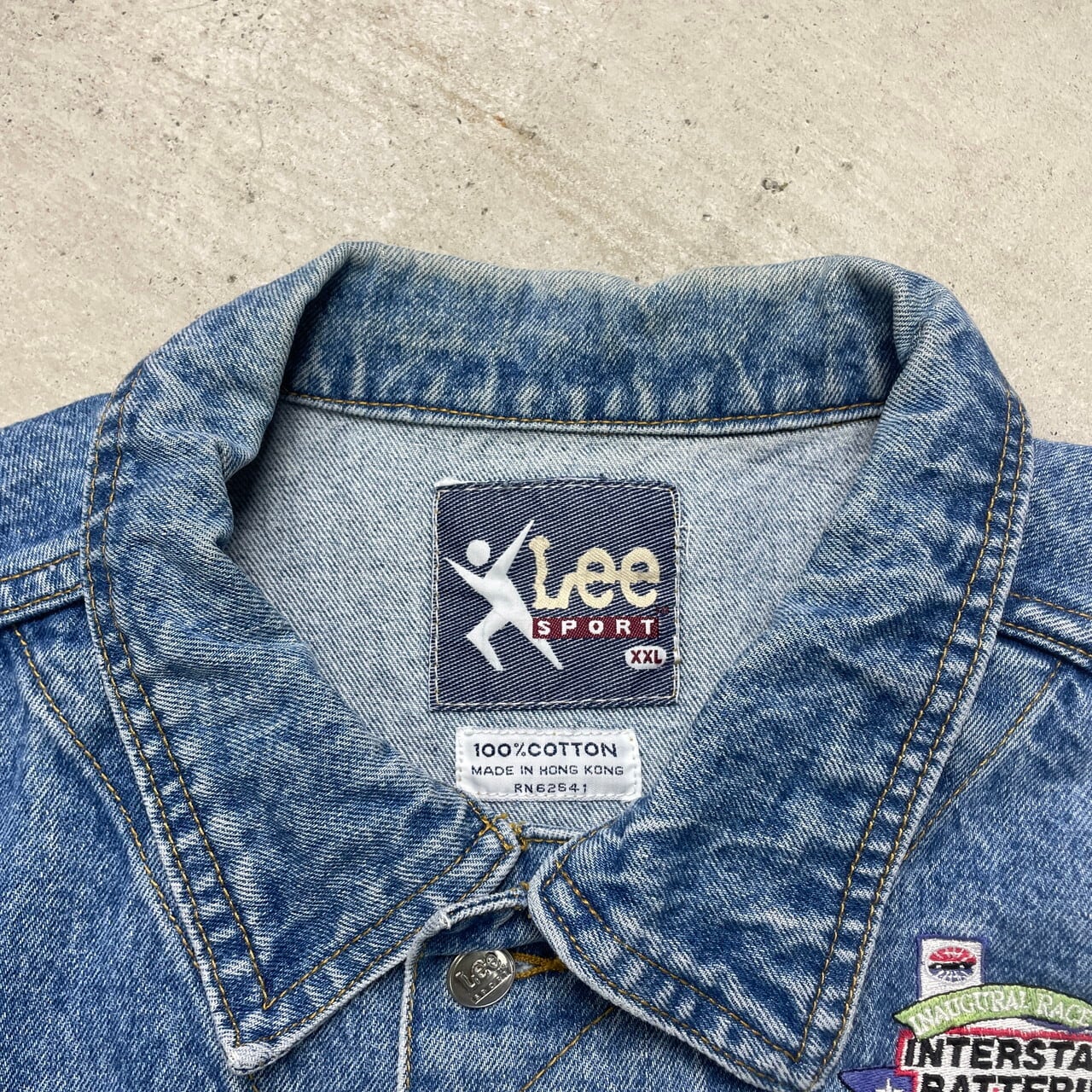 90年代 Lee SPORT リー スポーツ デニムジャケット 刺繍 メンズ2XL
