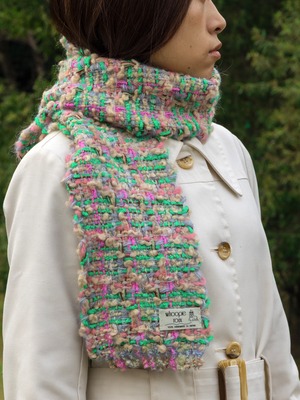 手織りのツイードマフラー | mid ♭119 | 良質なアパレル残り糸を使用