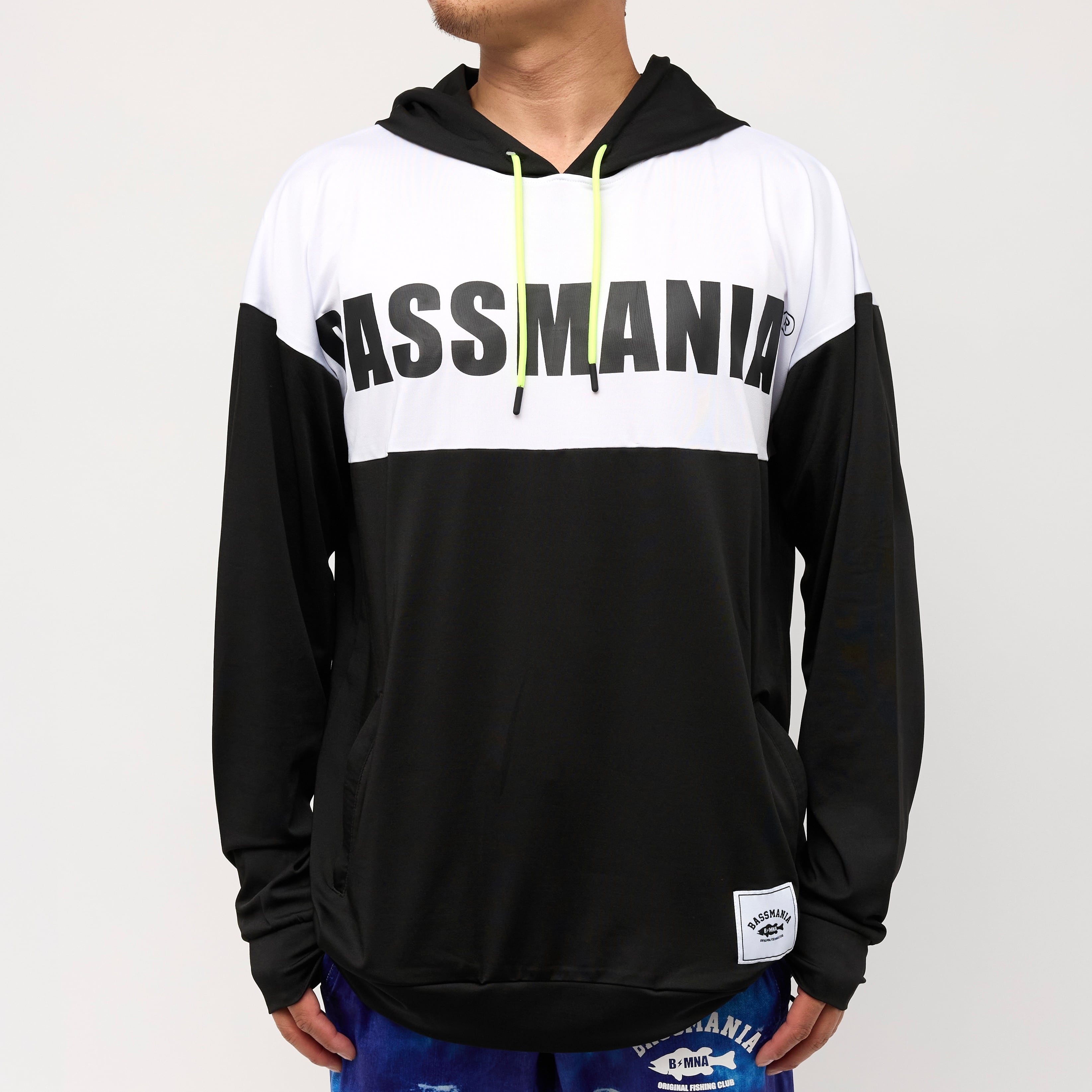 バスマニア ビッグロゴ バイカラー UVラッシュパーカー ビッグロゴバイカラーUVラッシュパーカー［WHT×GRY］［LIMITED