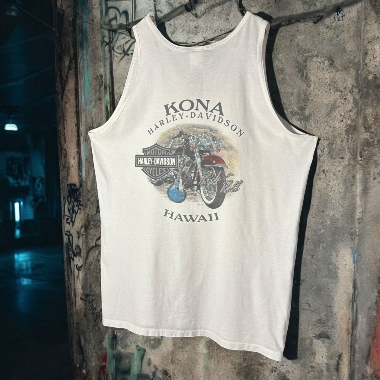 USA製　HARLEY-DAVIDSON tank top ハーレーダビッドソン　タンクトップ　ノースリーブ　アメリカ製　ホワイト　白　イーグル