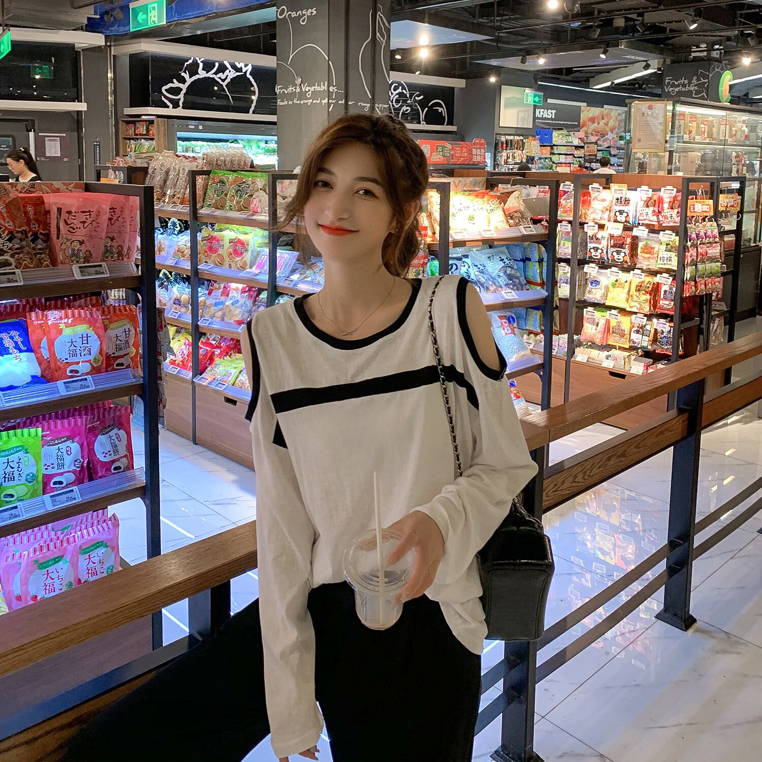 Tシャツ レディースサマーホワイトトップス ロング 夏物 オフショルダー 6Du_Shop_Women20162175830