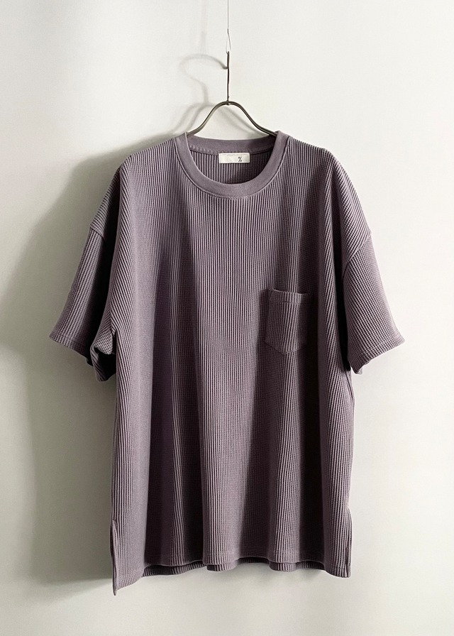 T/f Lv3 loose fit heavy waffle pocket tee - lavender