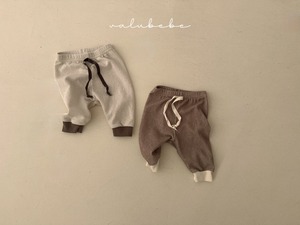 【valu bebe】2トーンバイカラーリブパンツ ブラウン 60〜90cm