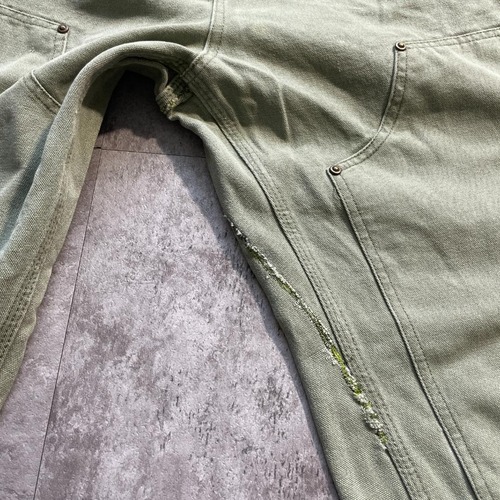 希少色 モスグリーン ダブルニー Carhartt B136-MOS 36×32 詳細写真13