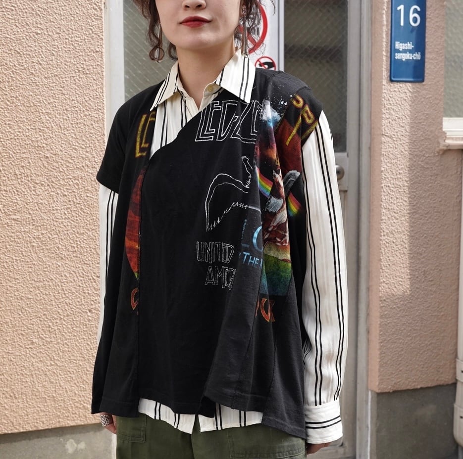 ナナナナサーカ 77circa カットソー 長袖 コットン F 黒 77circa(ナナナナサーカ)''circa make layered asymmetry sleeve top