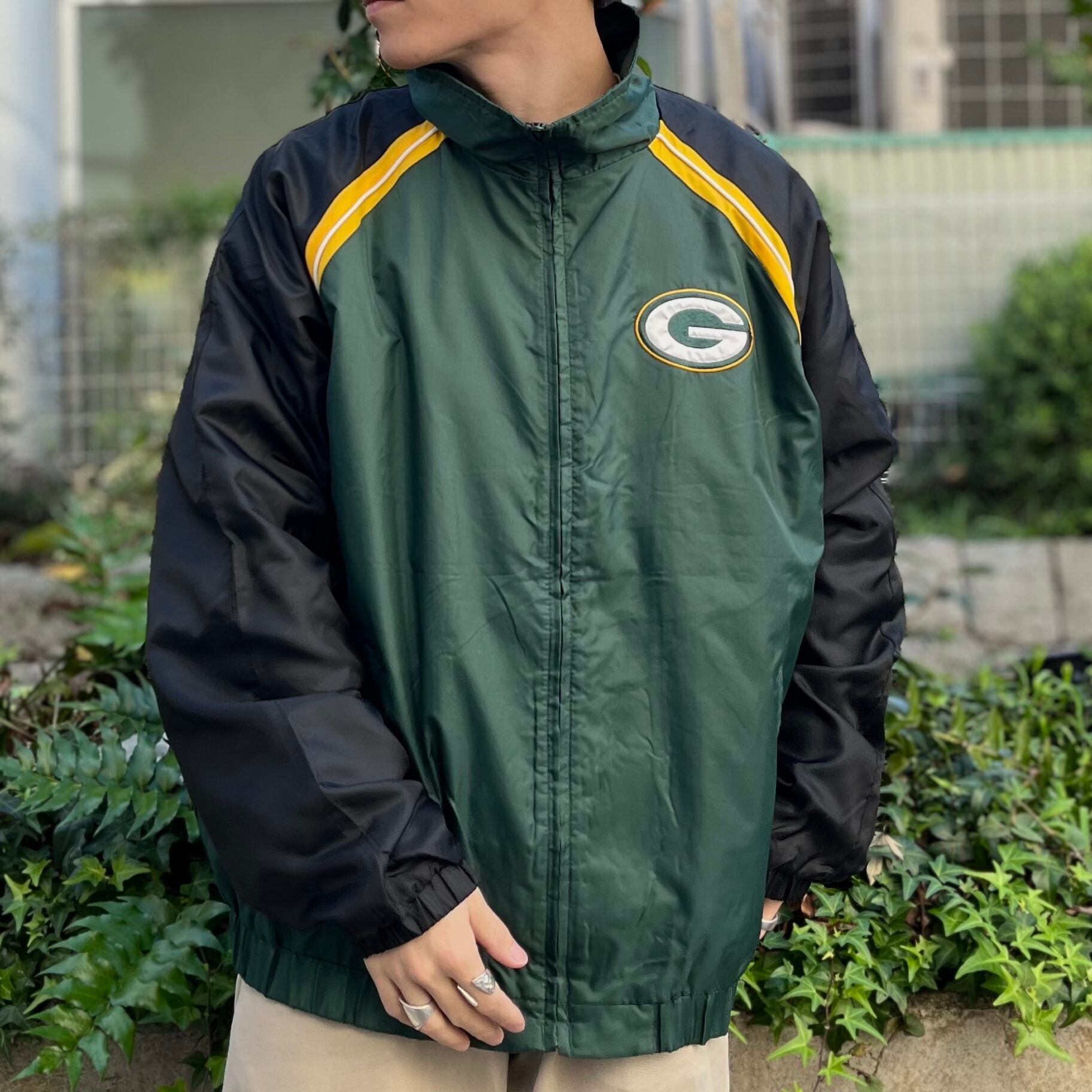 size:XL【 Packers 】パッカーズ ナイロンジャケット NFL 緑 古着 古着