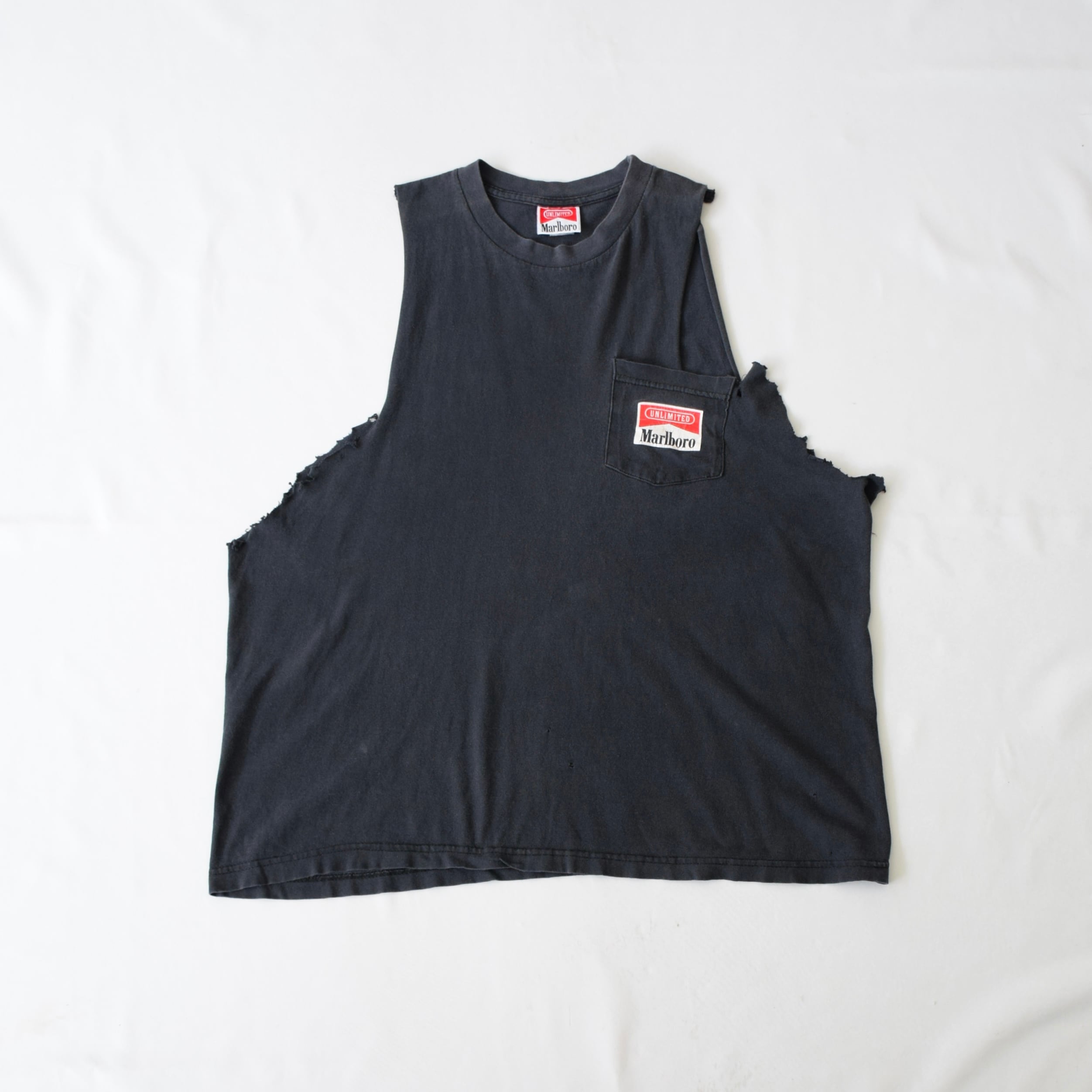 90's USA製 Marlboro タンクトップ Tシャツ メンズ XL ブラック
