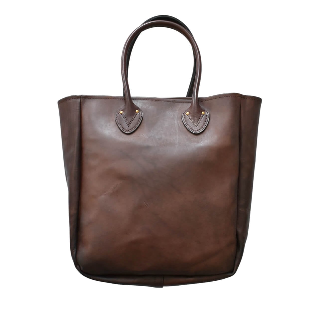 Vasco ダークブラウン レザー トートバッグ vasco / LEATHER OLD TOTE BAG LARGE - レザー オールド トートバッグ