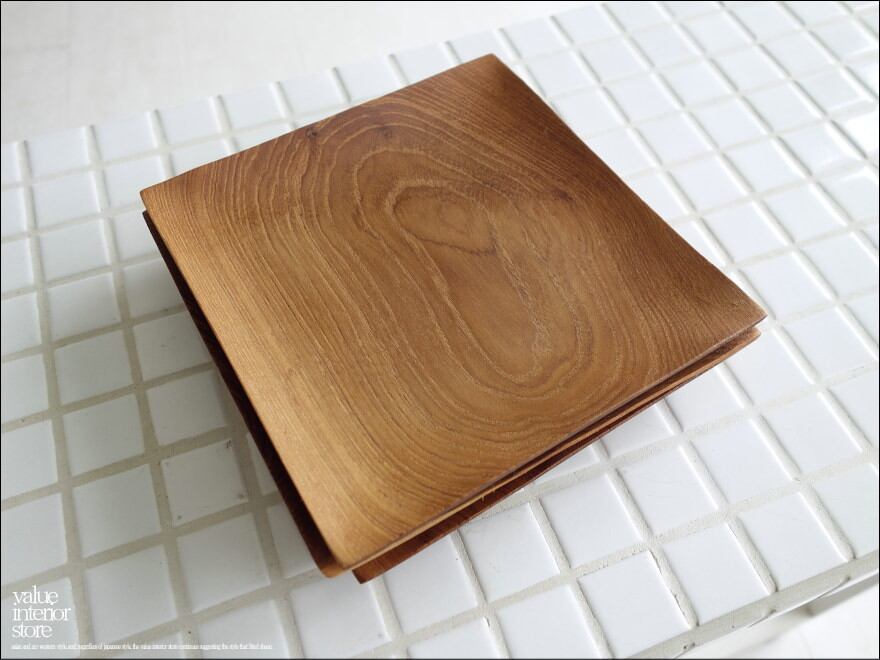 チークプレート角15cm 木皿 寿司皿 平皿 小皿 ディッシュ 総無垢