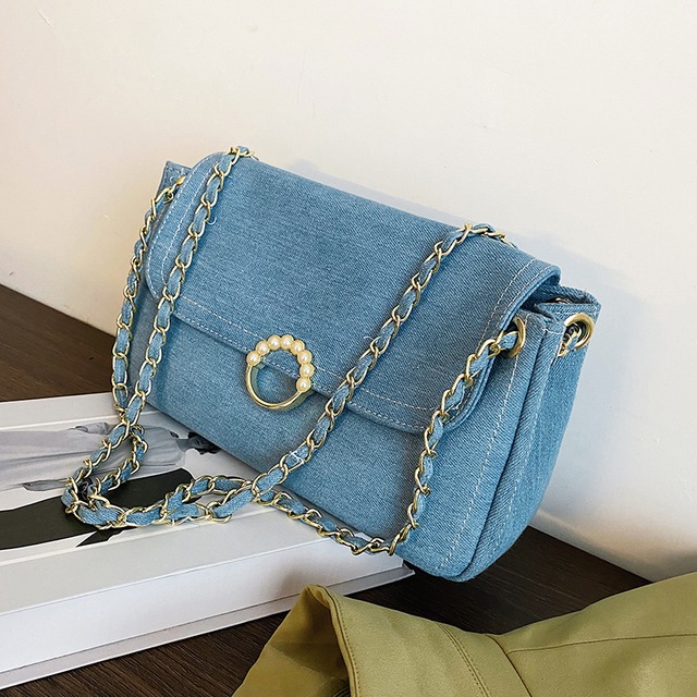 サマーチェーン 夏物 スクウェア メッセンジャーバッグ 手作りハンドバック78282677643