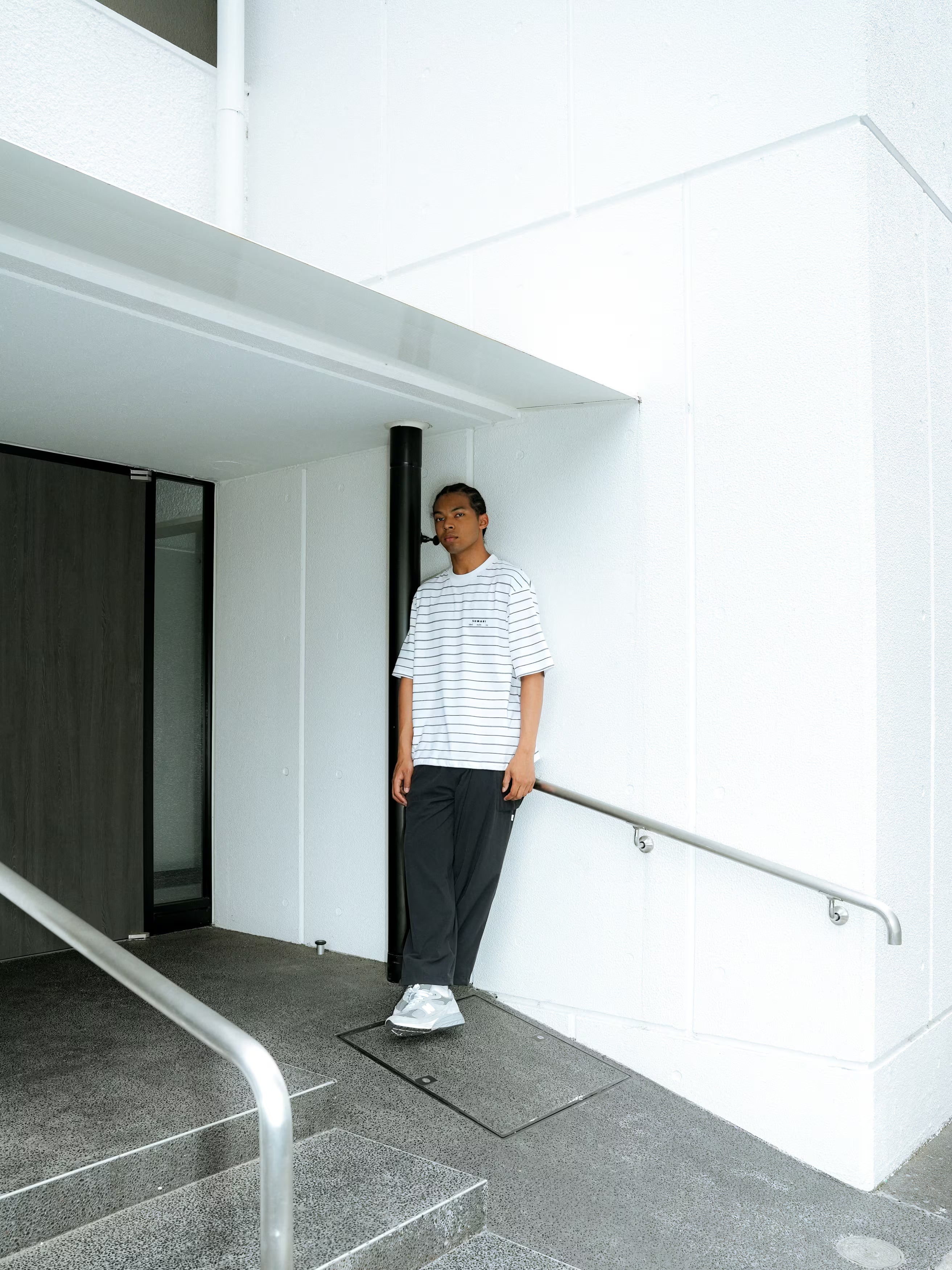 トップス SUMARI HEMCODE OG BORDER T-SHIRT (WHITE) SUMARI HEMCODE OG MULTI BORDER T-SHIRT WHITE | nua