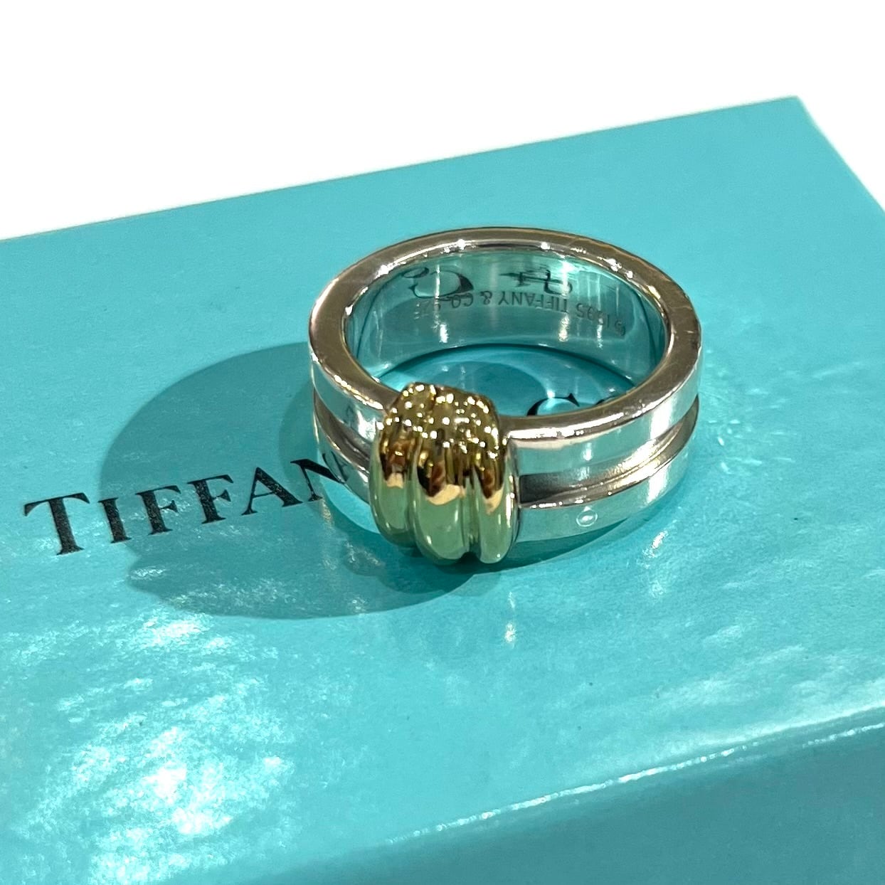 TIFFANY&CO】【11.5号】2487希少サイズ18K金 グルーブド ウィズ リング