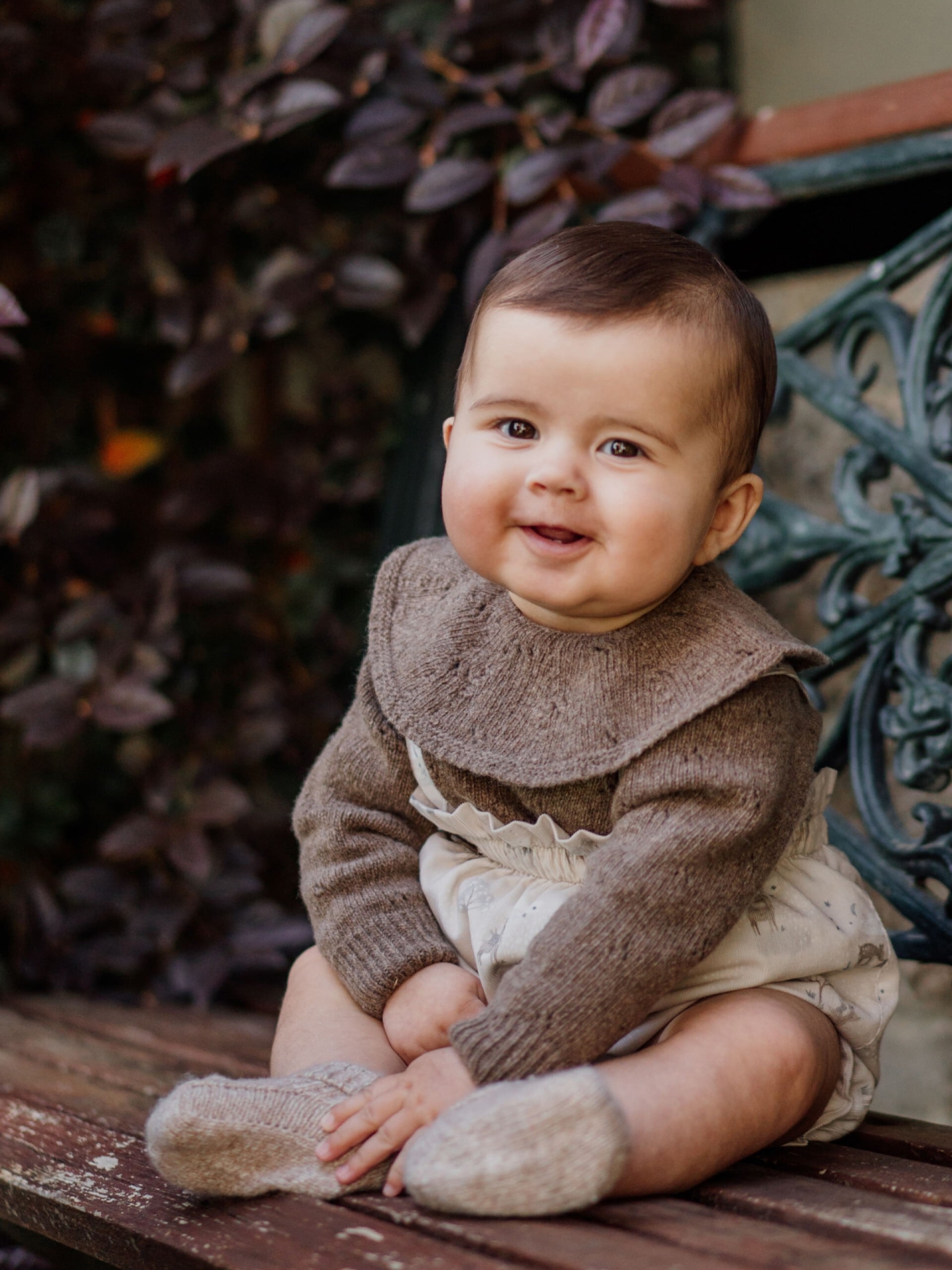 【wedoble】メリノウールニットセーター(Brown)